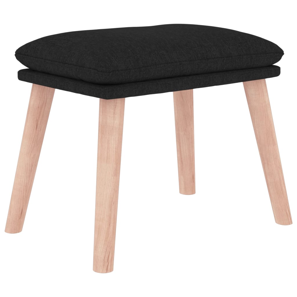 vidaXL Scaun balansoar cu taburet, Negru, material textil vidaXL Scaun balansoar cu taburet, Negru, material textil