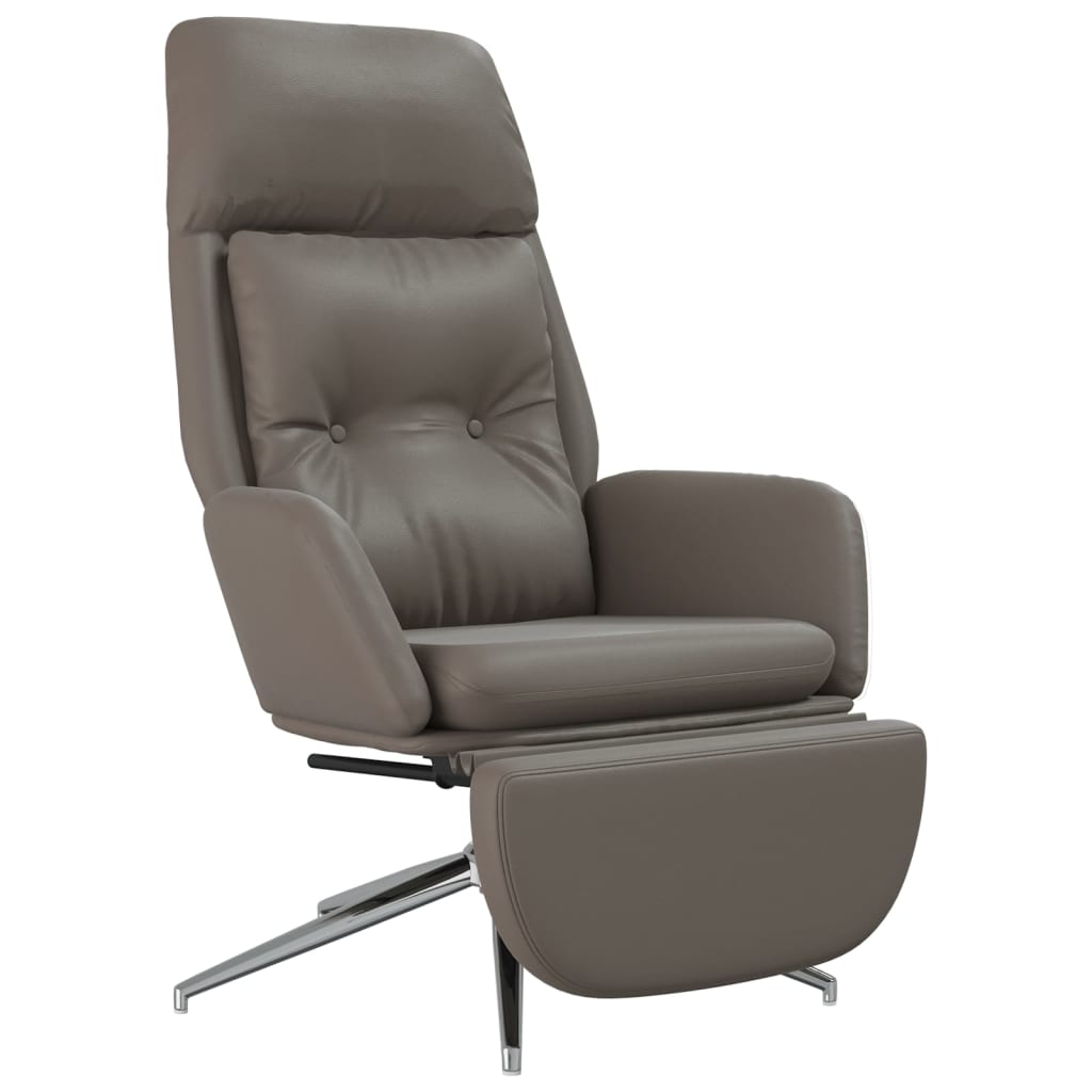 vidaXL Scaun relaxare cu taburet maro piele naturală/piele ecologică vidaXL Scaun relaxare cu taburet maro piele naturală/piele ecologică