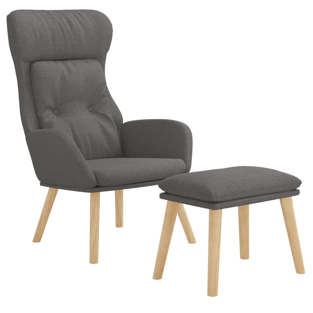 vidaXL Scaun de relaxare cu taburet, gri deschis, textil vidaXL Scaun de relaxare cu taburet, gri deschis, textil