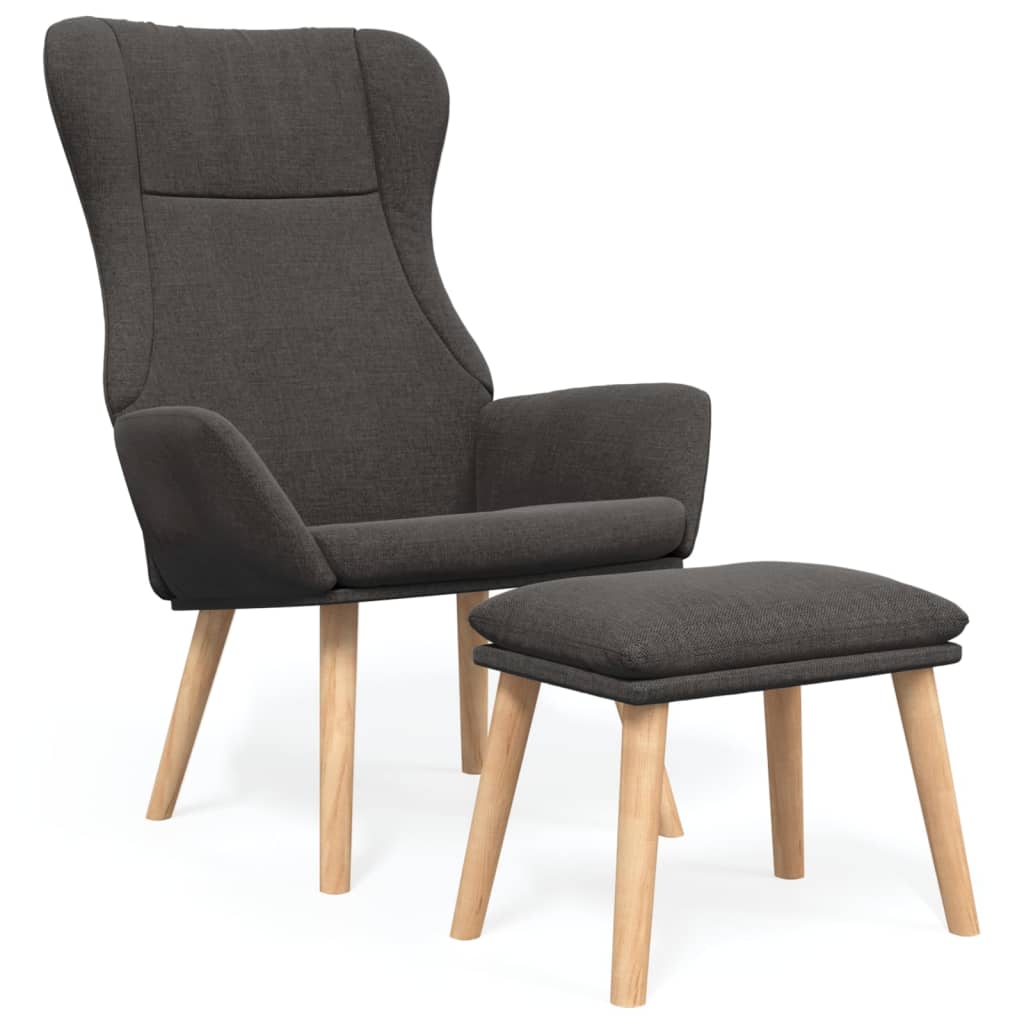 vidaXL Scaun de relaxare cu taburet, gri deschis, textil vidaXL Scaun de relaxare cu taburet, gri deschis, textil
