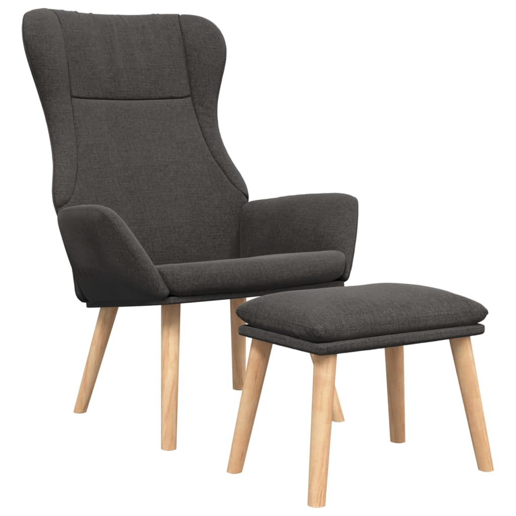 vidaXL Scaun de relaxare cu taburet, gri deschis, textil vidaXL Scaun de relaxare cu taburet, gri deschis, textil