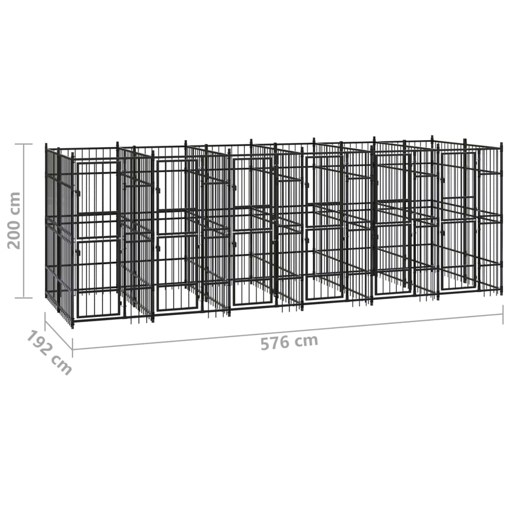 vidaXL Padoc pentru câini de exterior, 11,06 m², oțel vidaXL Padoc pentru câini de exterior, 11,06 m², oțel
