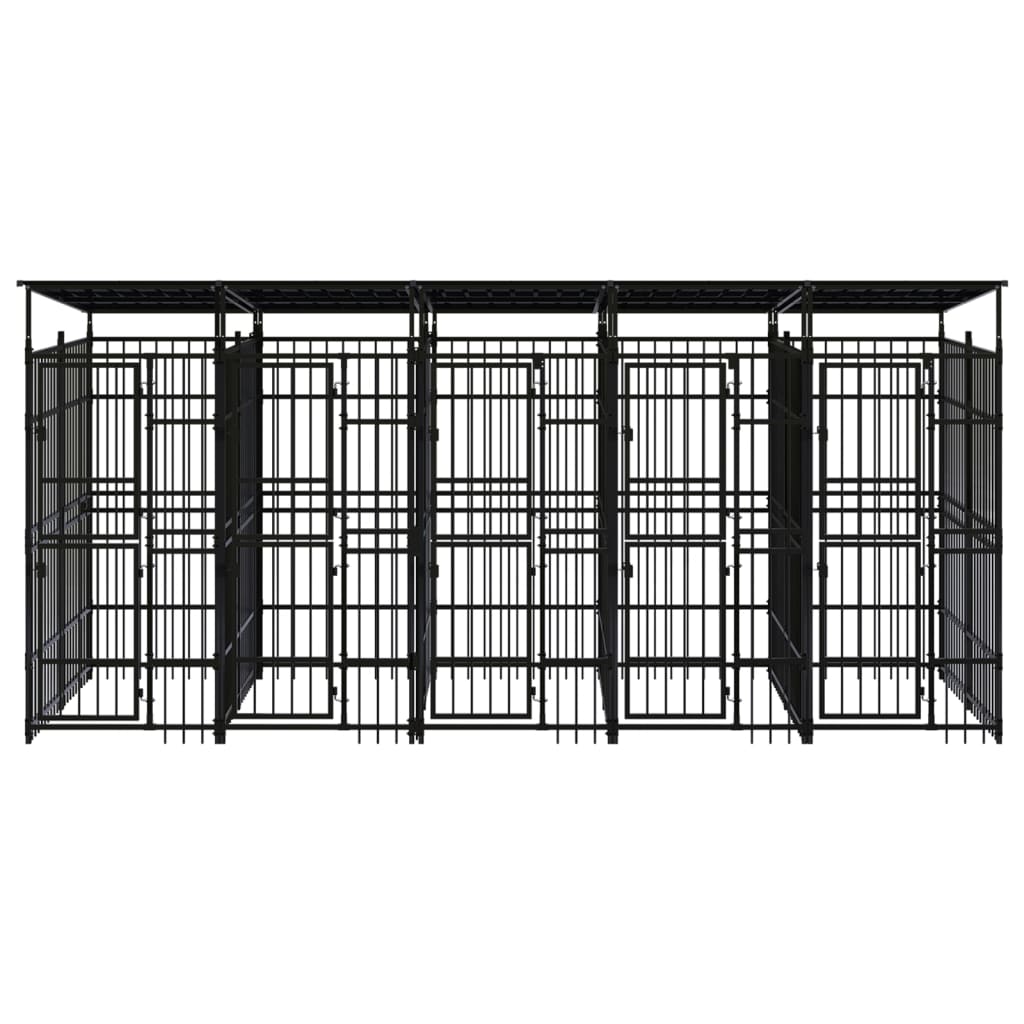vidaXL Padoc pentru câini de exterior cu acoperiș, 9,22 m², oțel vidaXL Padoc pentru câini de exterior cu acoperiș, 9,22 m², oțel
