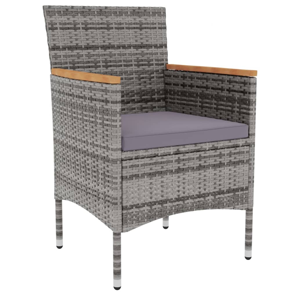 vidaXL Set mobilier de grădină, 3 piese, gri, poliratan vidaXL Set mobilier de grădină, 3 piese, gri, poliratan