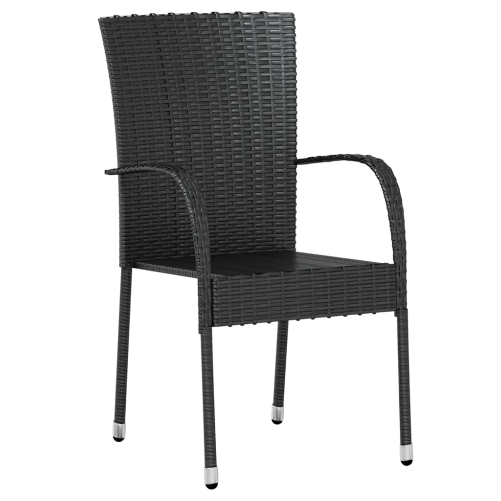 vidaXL Set mobilier de grădină, 3 piese, negru, poliratan vidaXL Set mobilier de grădină, 3 piese, negru, poliratan