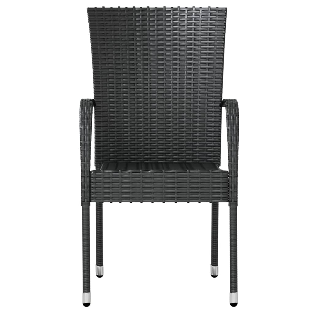 vidaXL Set mobilier de grădină, 3 piese, negru, poliratan vidaXL Set mobilier de grădină, 3 piese, negru, poliratan