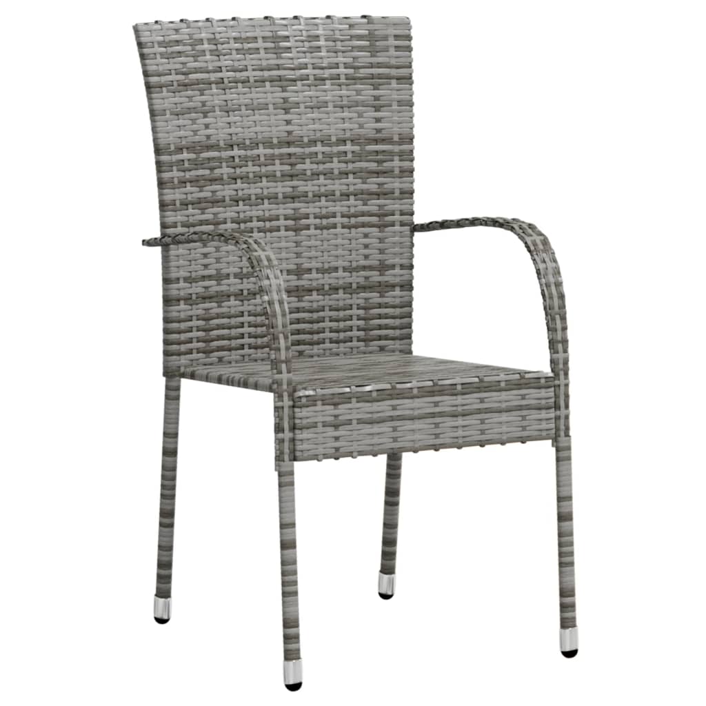 vidaXL Set mobilier de grădină, 3 piese, gri, poliratan vidaXL Set mobilier de grădină, 3 piese, gri, poliratan