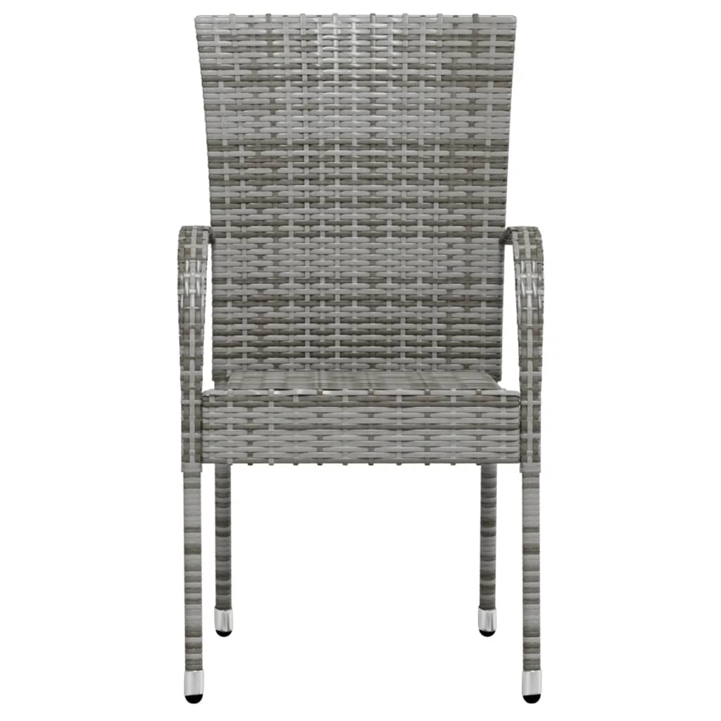 vidaXL Set mobilier de grădină, 3 piese, gri, poliratan vidaXL Set mobilier de grădină, 3 piese, gri, poliratan