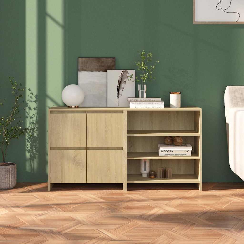 vidaXL Servantă, stejar Sonoma, 2 piese, lemn prelucrat vidaXL Servantă, stejar Sonoma, 2 piese, lemn prelucrat