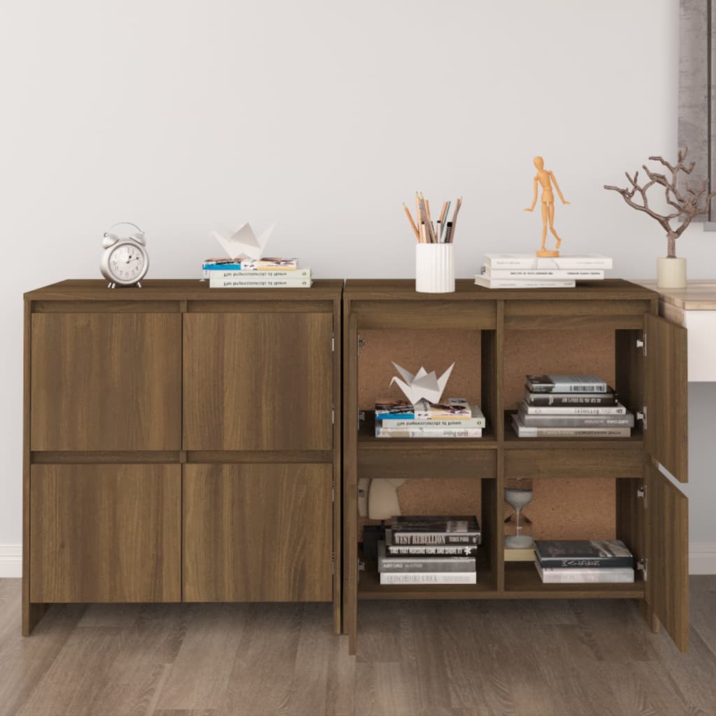 vidaXL Servante, 2 buc., stejar maro, 70x41x75 cm, lemn prelucrat