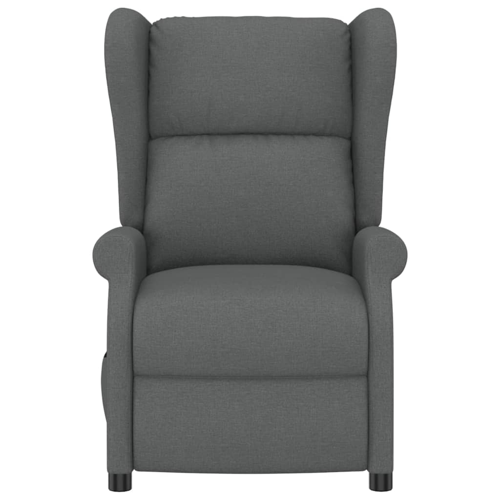 vidaXL Fotoliu rabatabil electric cu spătar aripi, gri închis, textil