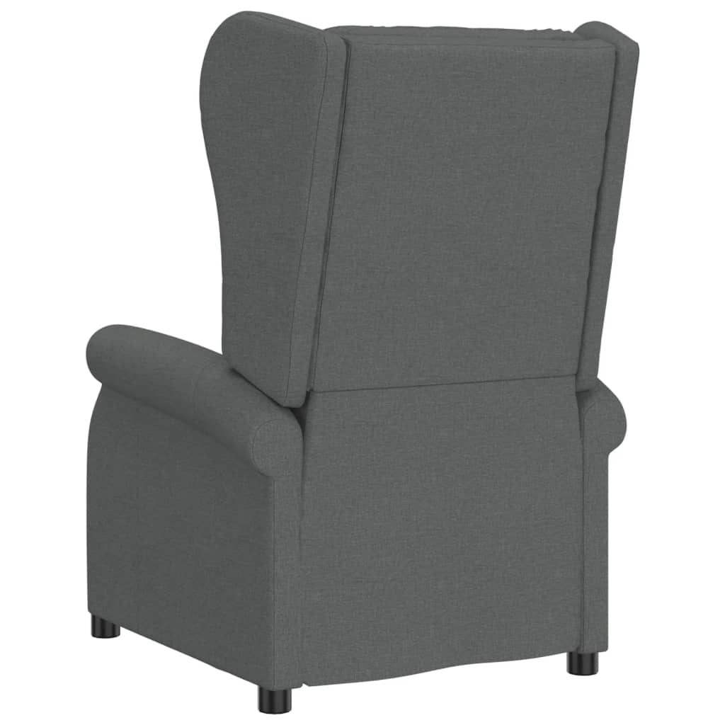 vidaXL Fotoliu rabatabil electric cu spătar aripi, gri închis, textil