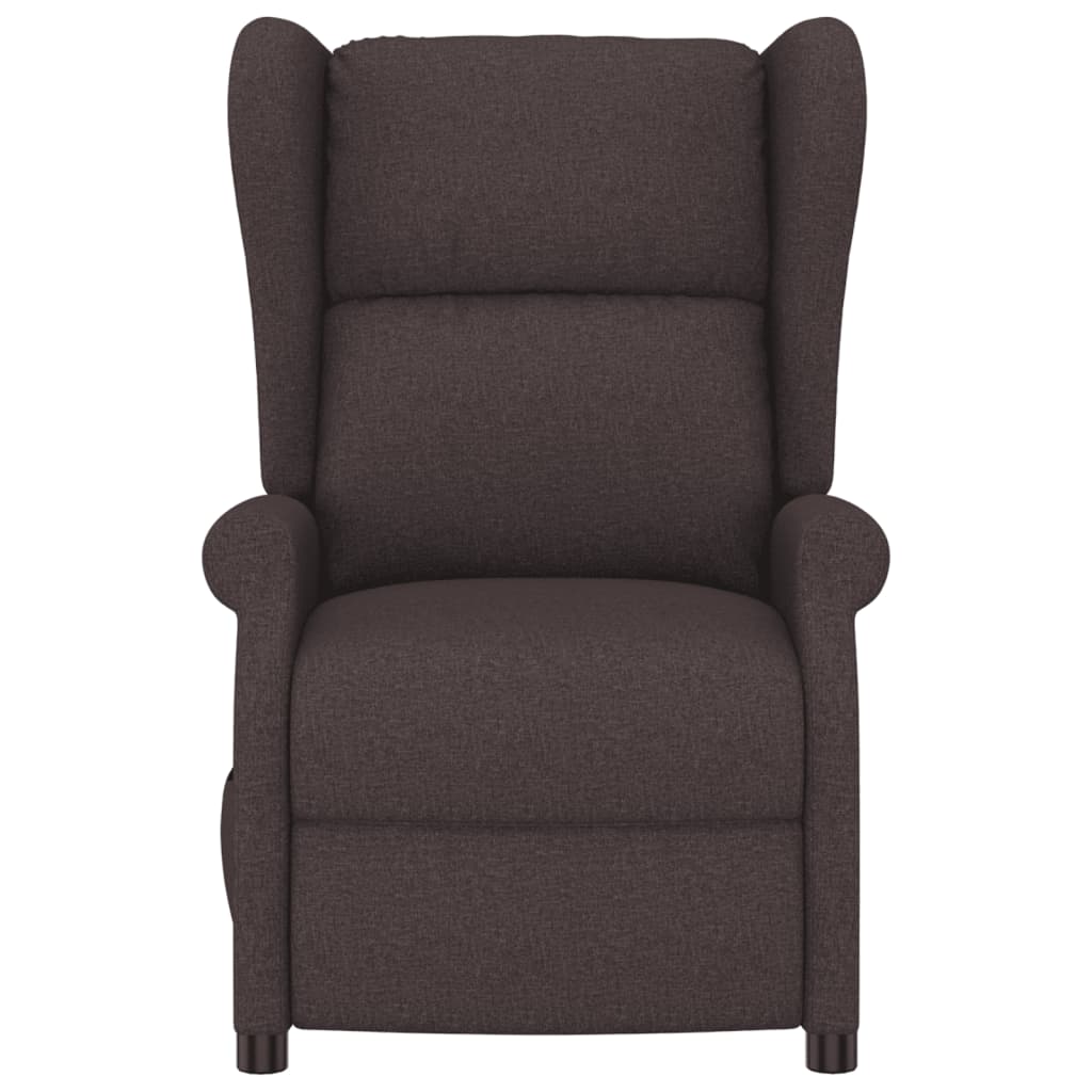 vidaXL Fotoliu rabatabil electric cu spătar aripi, maro, textil
