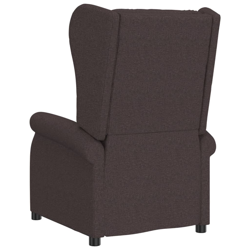 vidaXL Fotoliu rabatabil electric cu spătar aripi, maro, textil