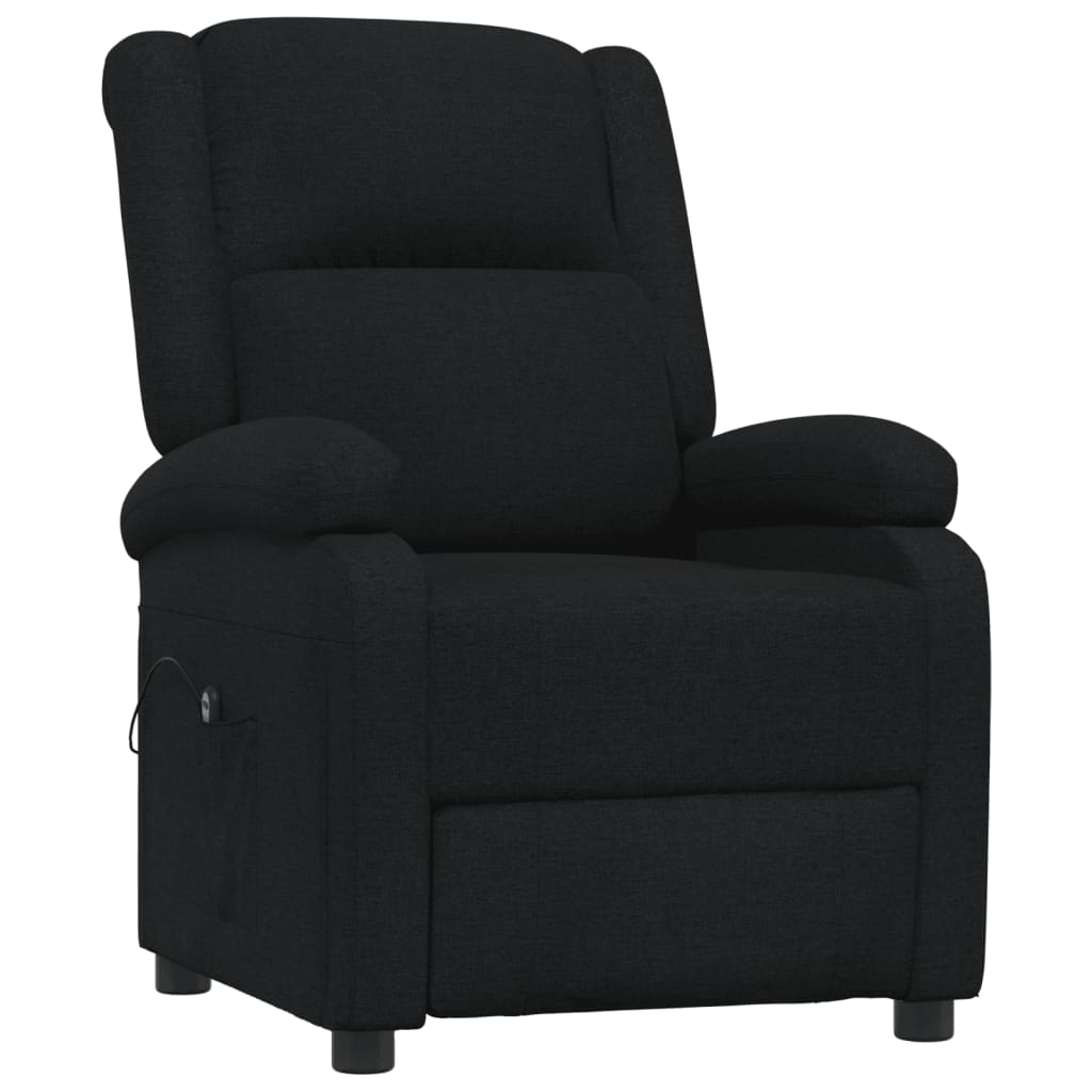 vidaXL Fotoliu rabatabil electric, negru, material textil