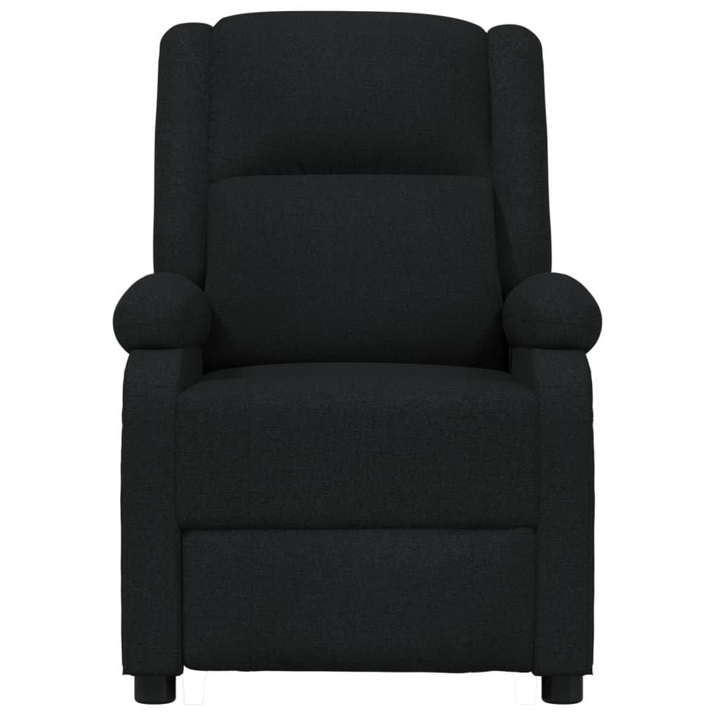 vidaXL Fotoliu rabatabil electric, negru, material textil