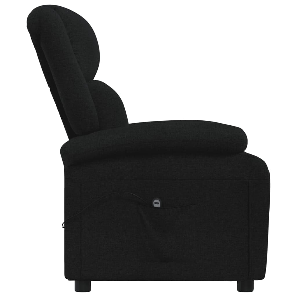 vidaXL Fotoliu rabatabil electric, negru, material textil