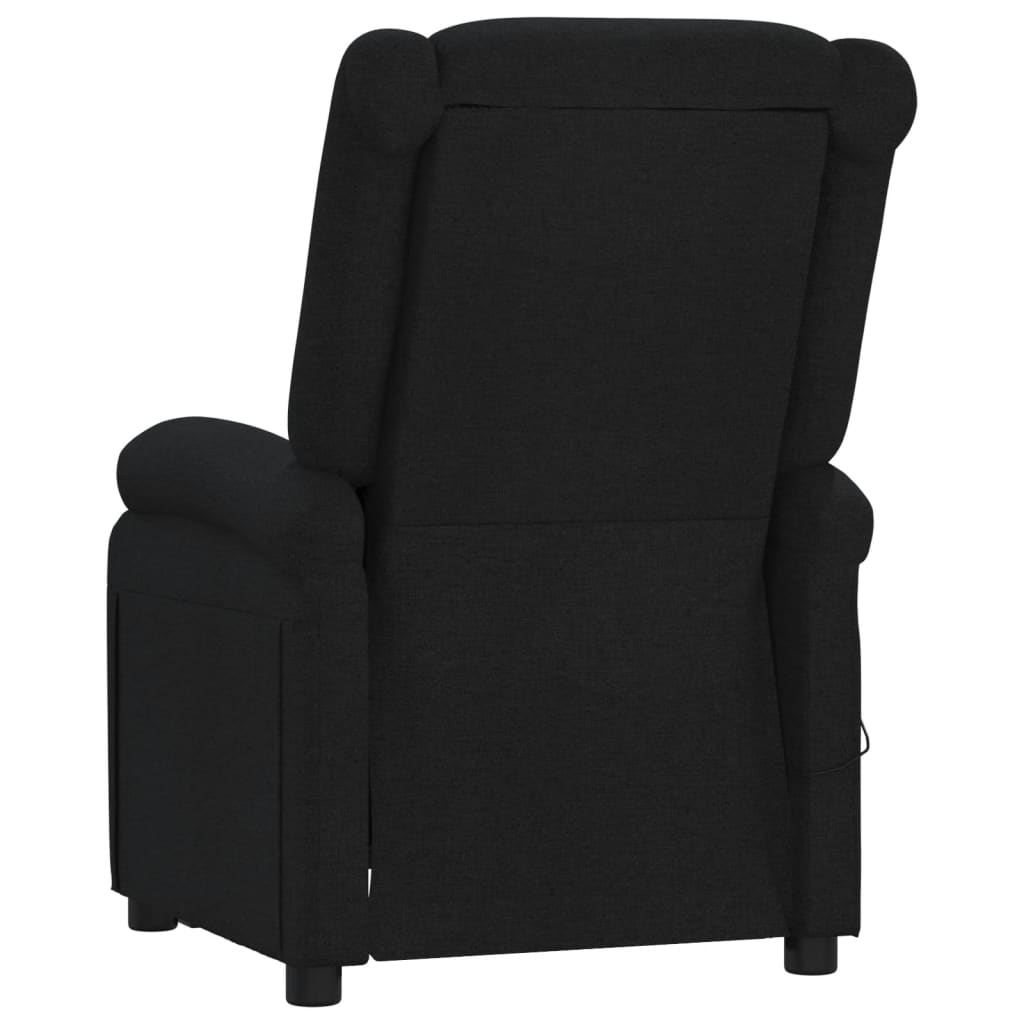 vidaXL Fotoliu rabatabil electric, negru, material textil