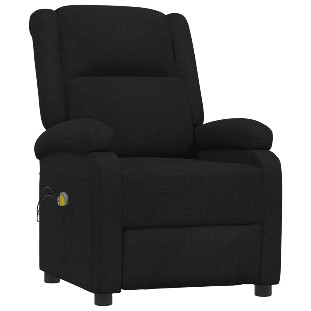 vidaXL Fotoliu de masaj electric rabatabil, negru, textil vidaXL Fotoliu de masaj electric rabatabil, negru, textil