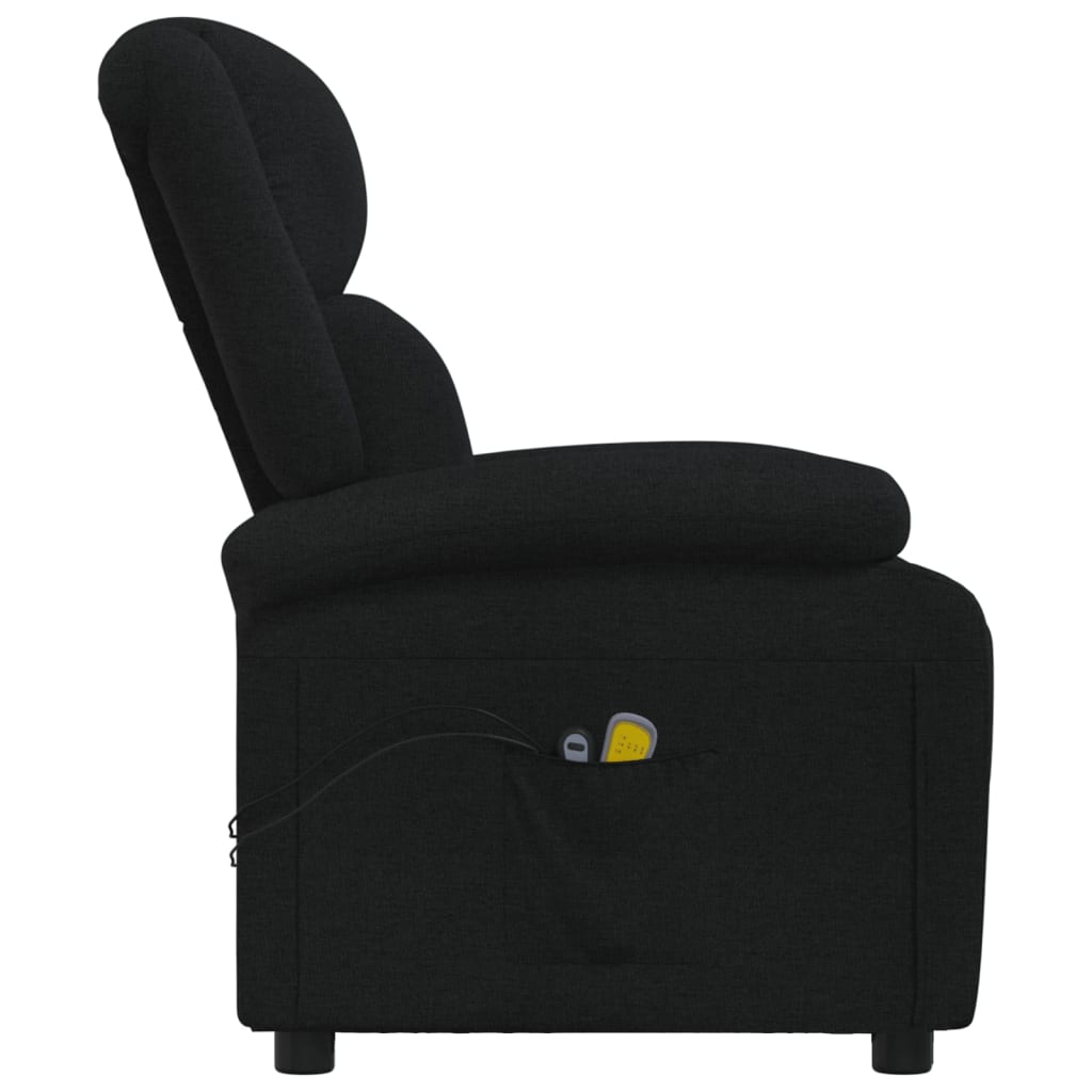 vidaXL Fotoliu de masaj electric rabatabil, negru, textil vidaXL Fotoliu de masaj electric rabatabil, negru, textil