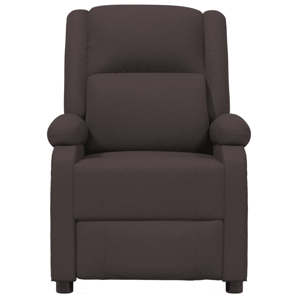 vidaXL Fotoliu de masaj electric, maro închis, material textil vidaXL Fotoliu de masaj electric, maro închis, material textil