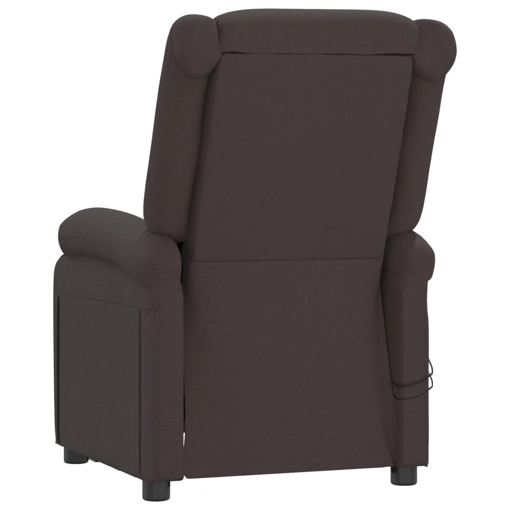 vidaXL Fotoliu de masaj electric, maro închis, material textil vidaXL Fotoliu de masaj electric, maro închis, material textil