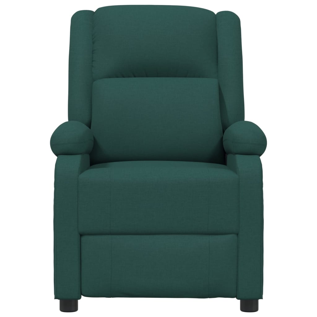 vidaXL Fotoliu de masaj electric, verde închis, material textil vidaXL Fotoliu de masaj electric, verde închis, material textil