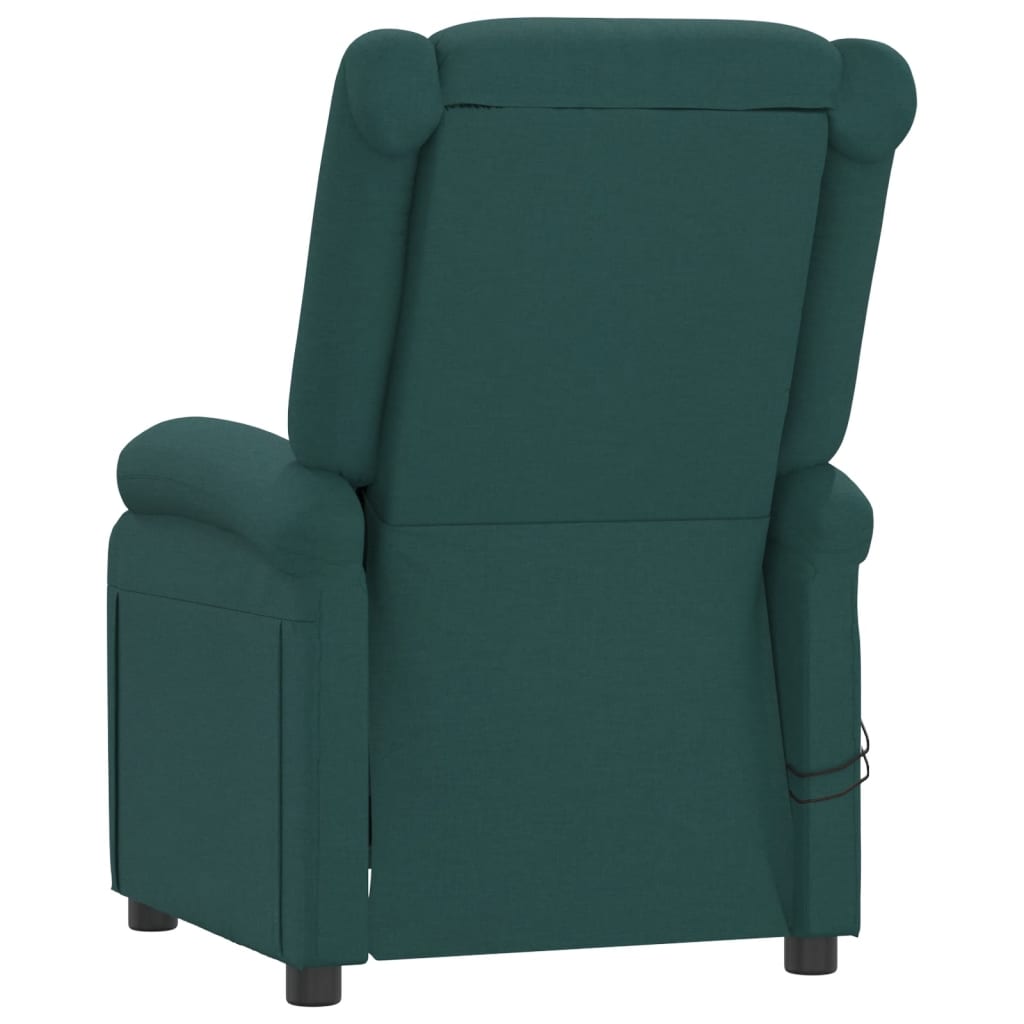 vidaXL Fotoliu de masaj electric, verde închis, material textil vidaXL Fotoliu de masaj electric, verde închis, material textil
