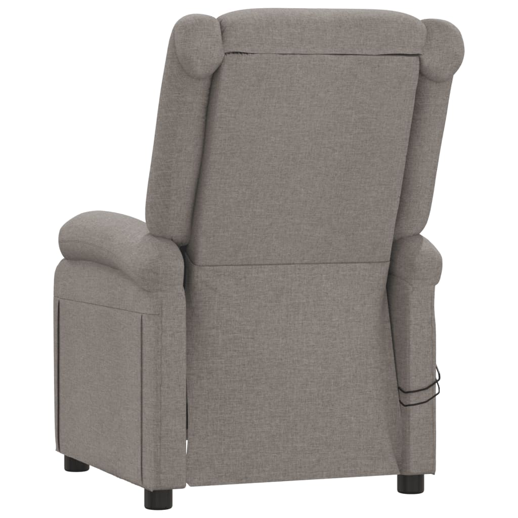 vidaXL Fotoliu de masaj electric rabatabil, gri taupe, textil vidaXL Fotoliu de masaj electric rabatabil, gri taupe, textil
