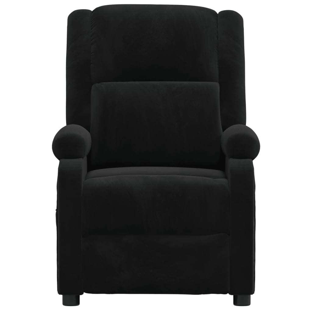 vidaXL Fotoliu rabatabil electric, negru, catifea