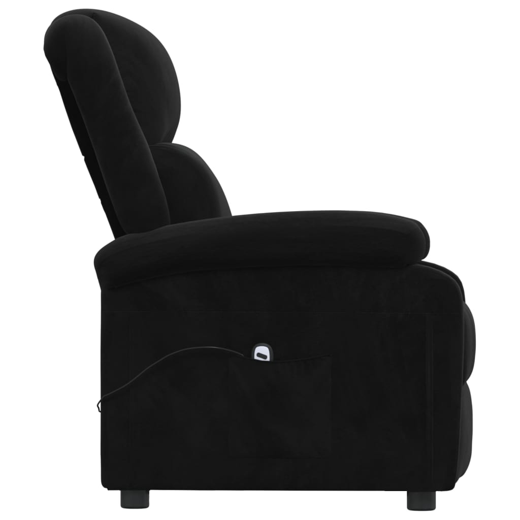 vidaXL Fotoliu rabatabil electric, negru, catifea