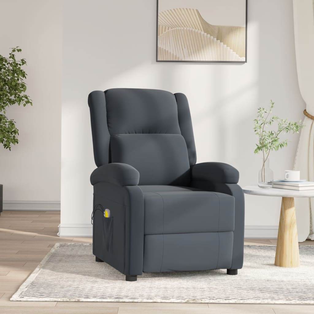 vidaXL Fotoliu de masaj electric, gri închis, catifea vidaXL Fotoliu de masaj electric, gri închis, catifea