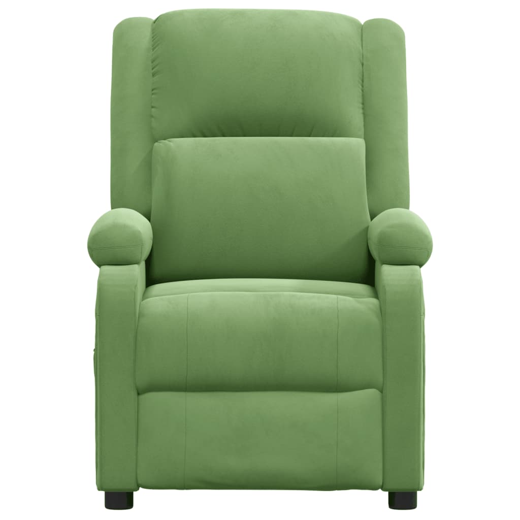 vidaXL Fotoliu de masaj electric, verde deschis, catifea