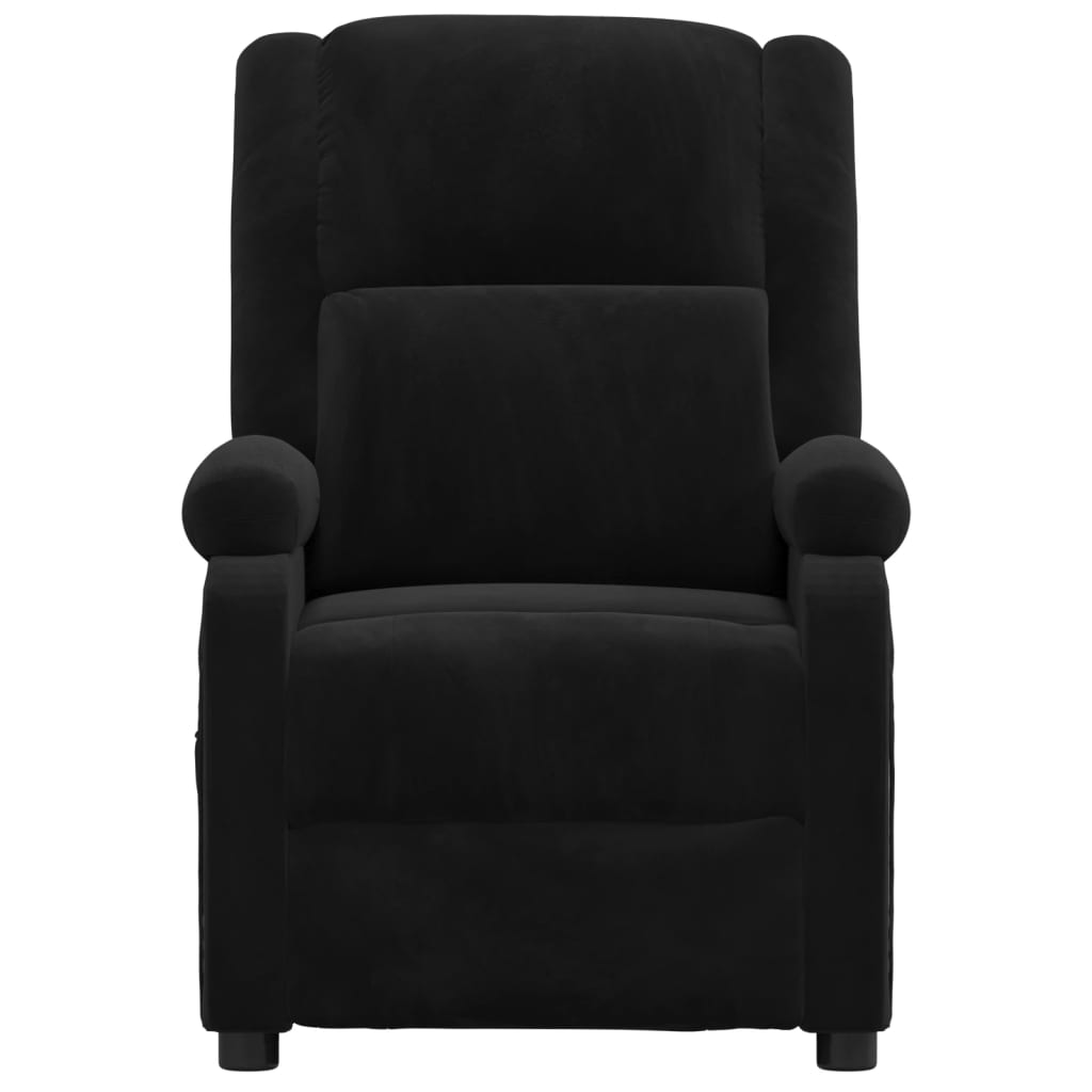 vidaXL Fotoliu de masaj electric, negru, catifea vidaXL Fotoliu de masaj electric, negru, catifea