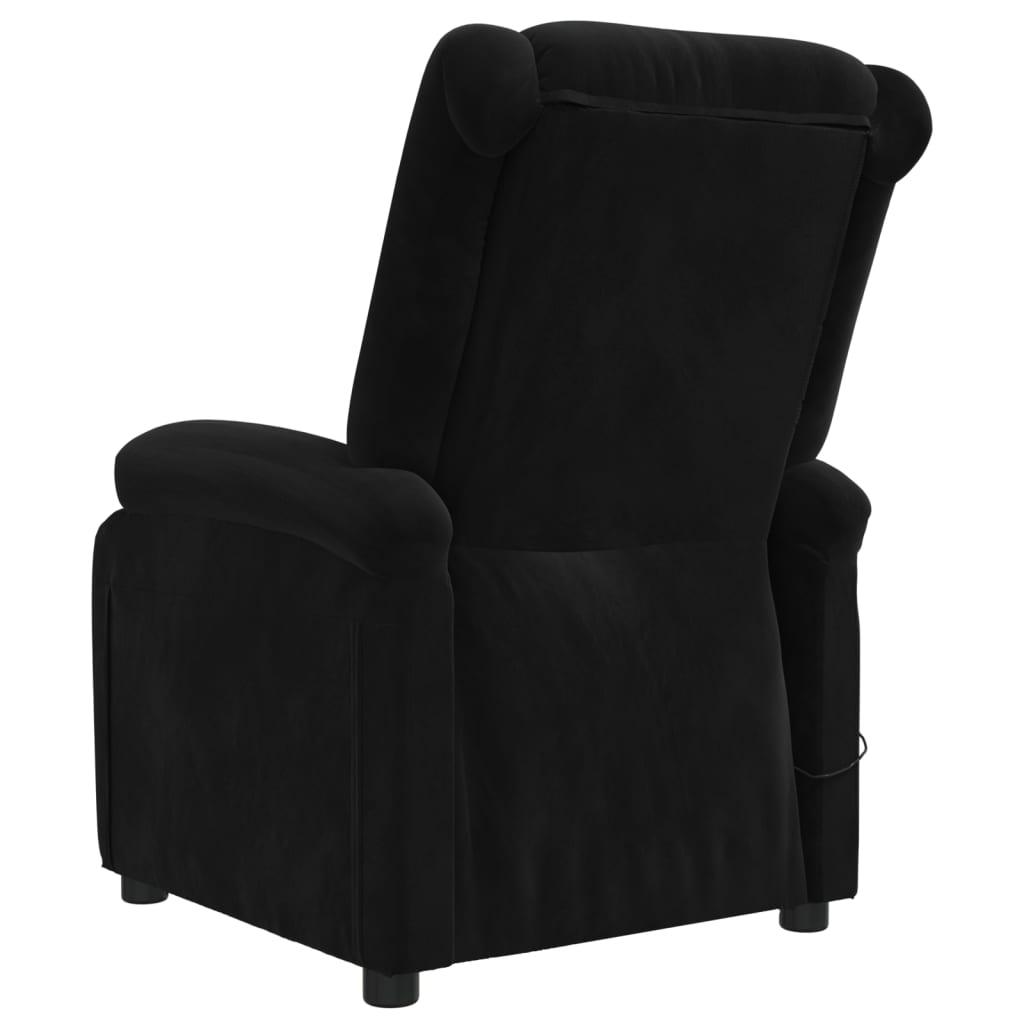 vidaXL Fotoliu de masaj electric, negru, catifea vidaXL Fotoliu de masaj electric, negru, catifea