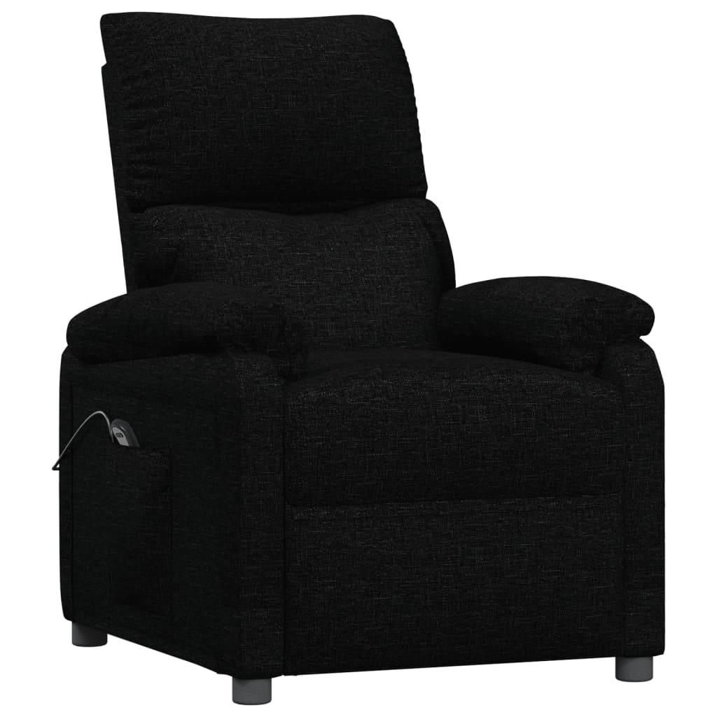 vidaXL Fotoliu rabatabil electric, negru, material textil