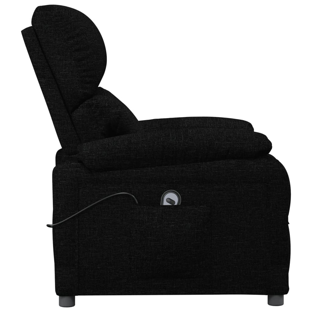 vidaXL Fotoliu rabatabil electric, negru, material textil