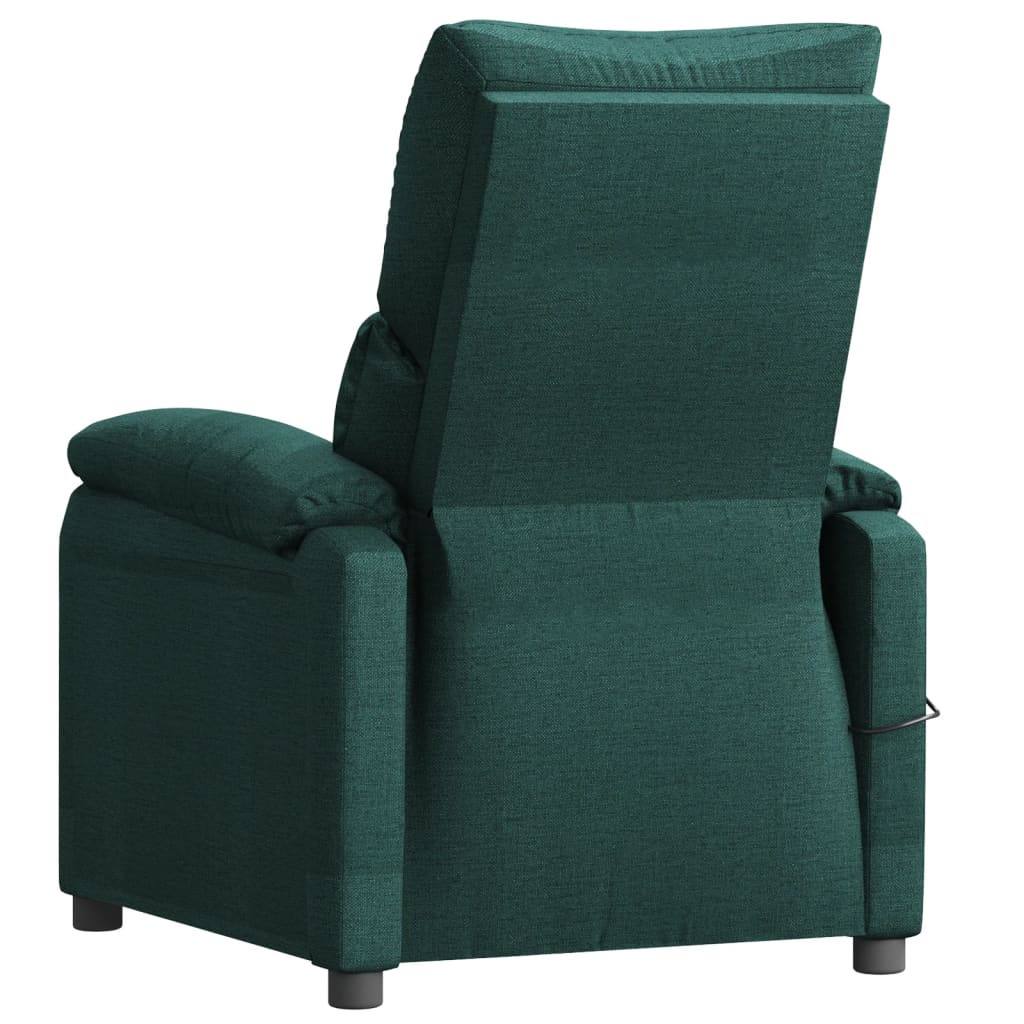 vidaXL Fotoliu rabatabil electric, verde închis, material textil vidaXL Fotoliu rabatabil electric, verde închis, material textil