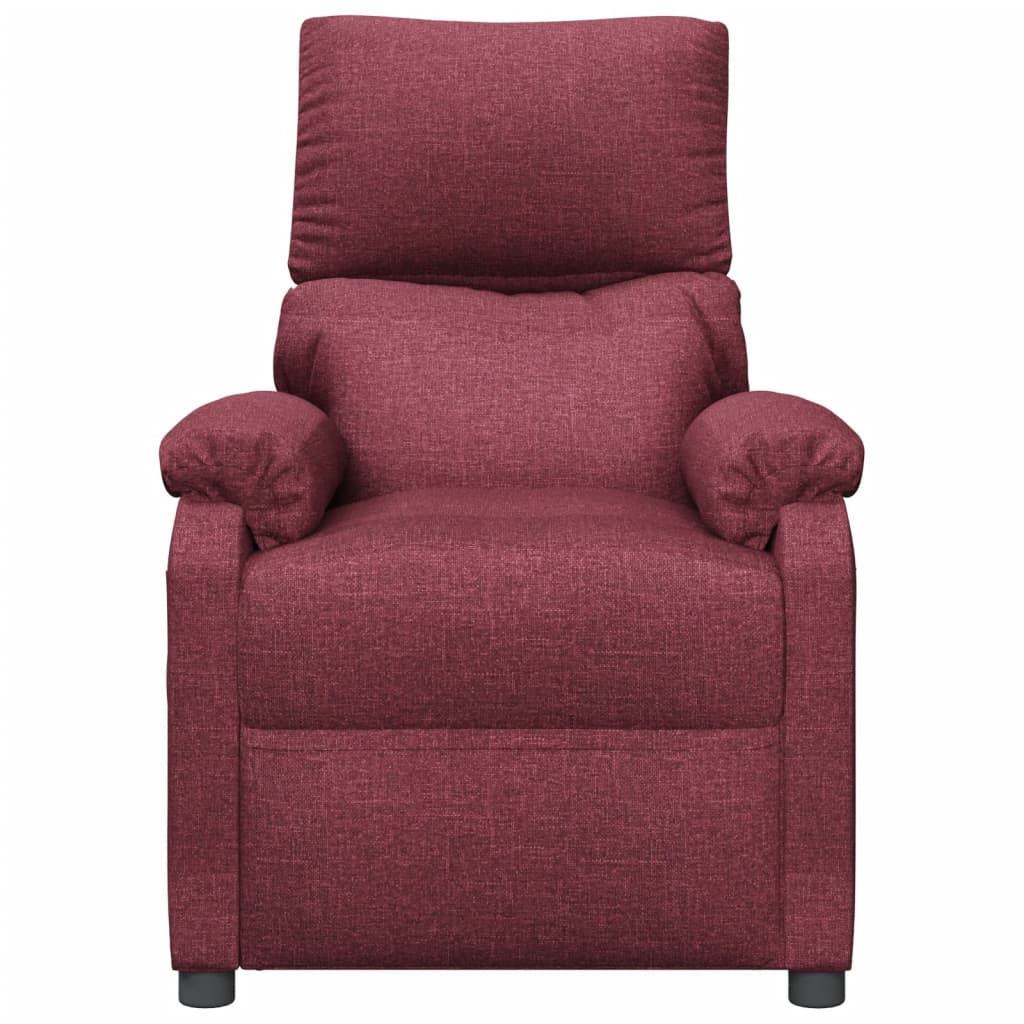 vidaXL Fotoliu de masaj electric rabatabil, roșu vin, textil