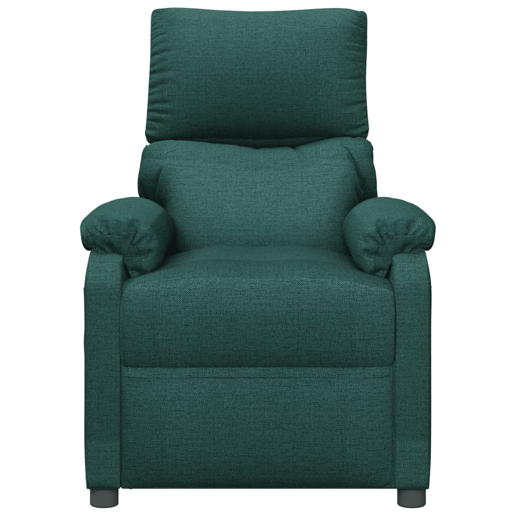 vidaXL Fotoliu de masaj electric, verde închis, material textil