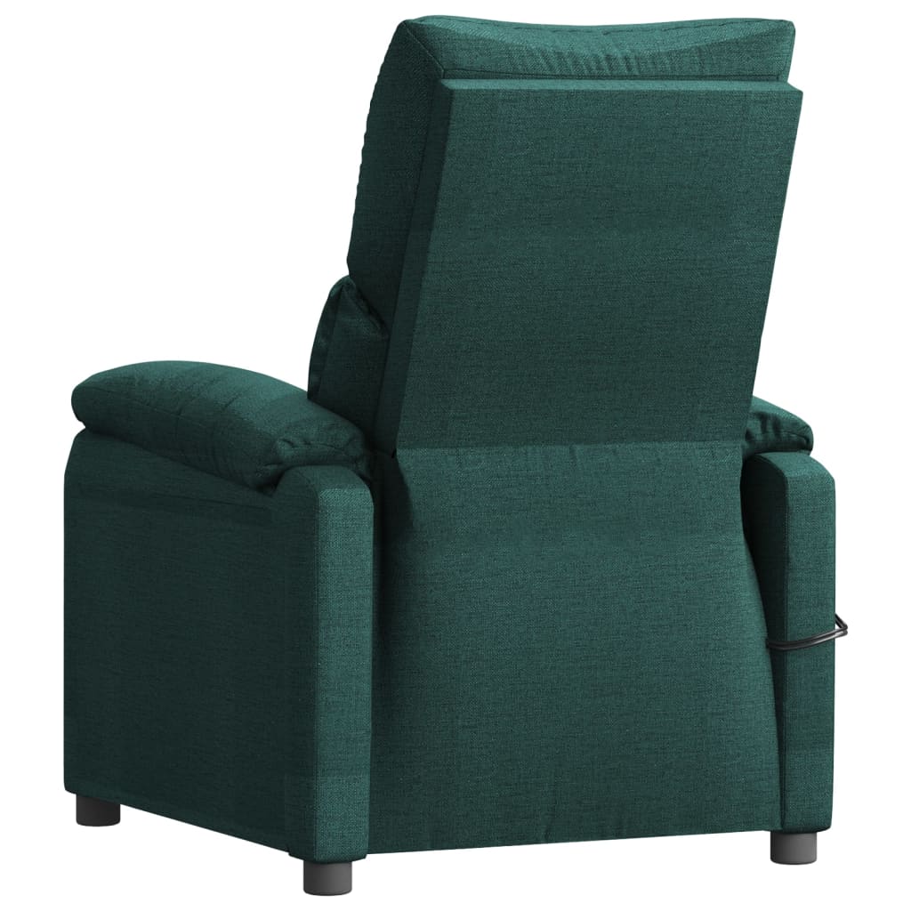 vidaXL Fotoliu de masaj electric, verde închis, material textil