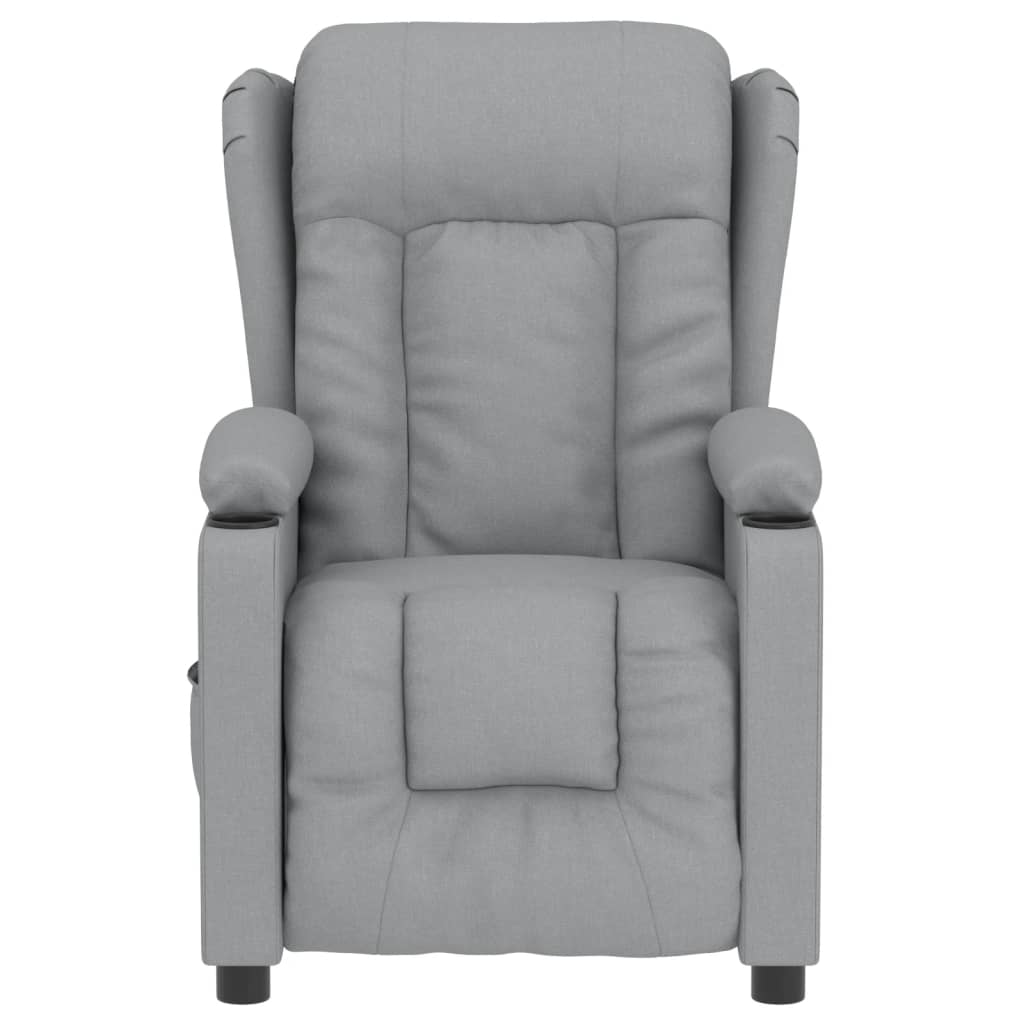 vidaXL Fotoliu rabatabil electric, gri deschis, textil