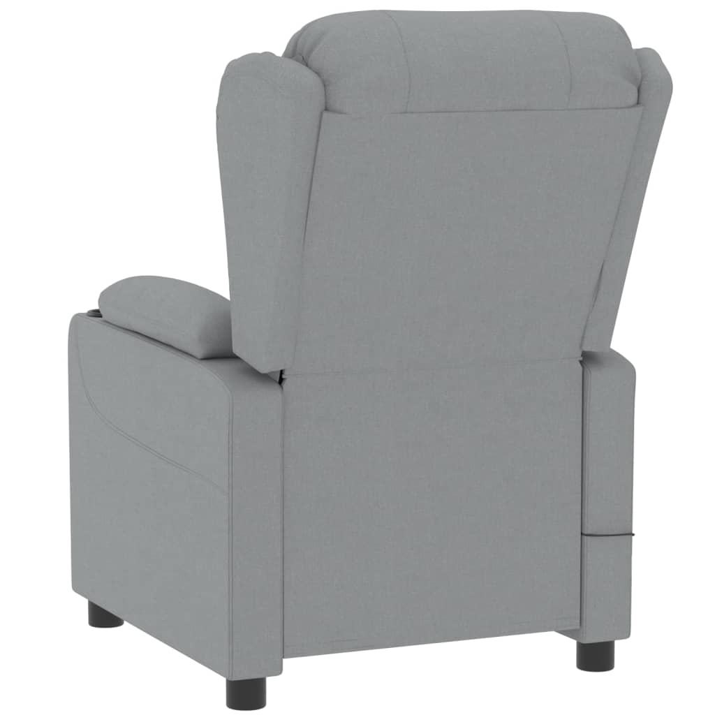 vidaXL Fotoliu rabatabil electric, gri deschis, textil