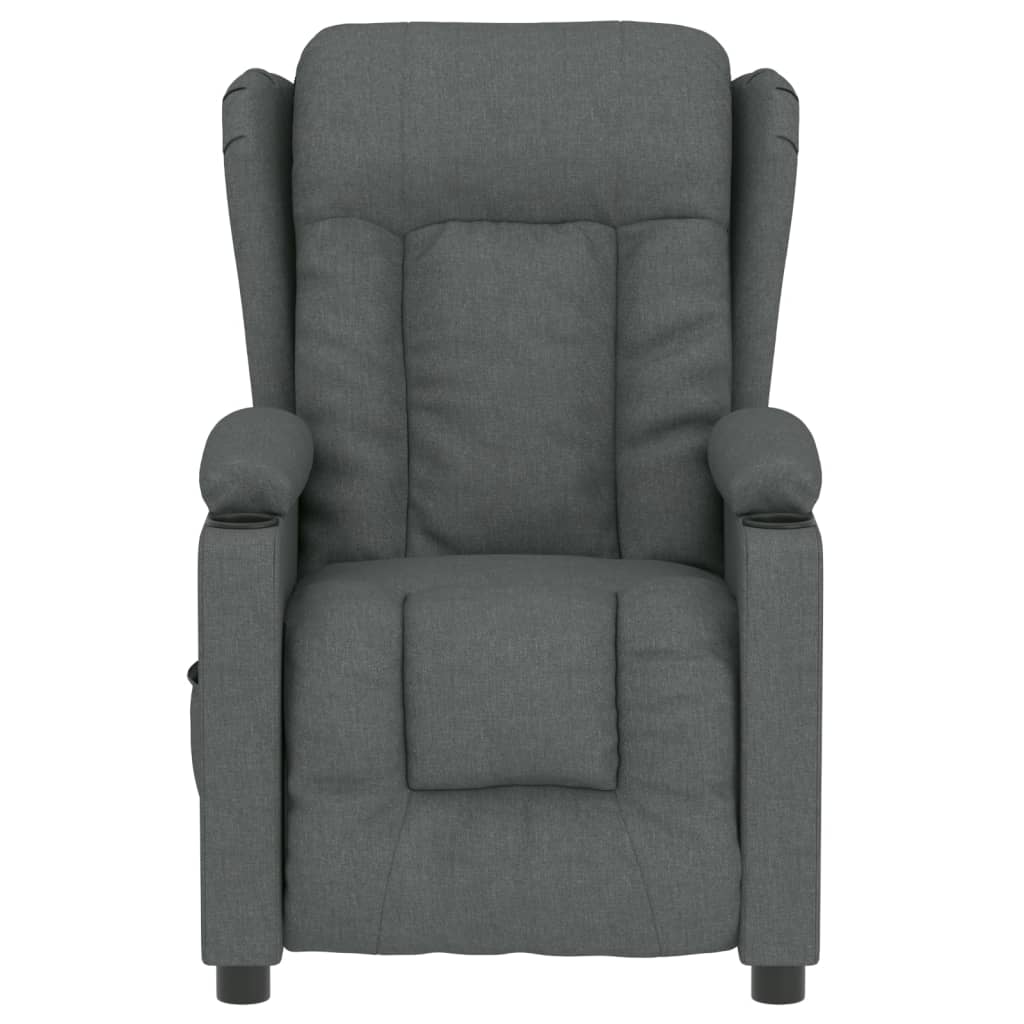 vidaXL Fotoliu rabatabil electric, gri închis, material textil