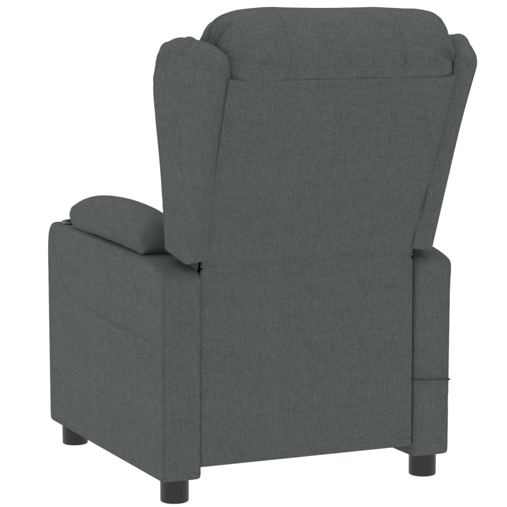 vidaXL Fotoliu rabatabil electric, gri închis, material textil