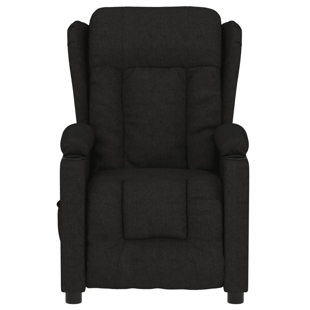 vidaXL Fotoliu rabatabil electric, negru, material textil