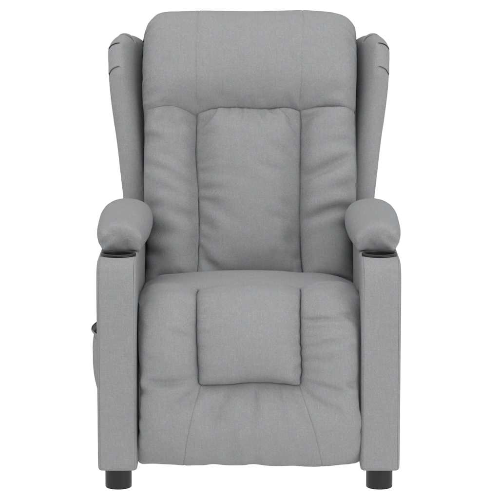 vidaXL Fotoliu de masaj electric rabatabil, gri deschis, textil