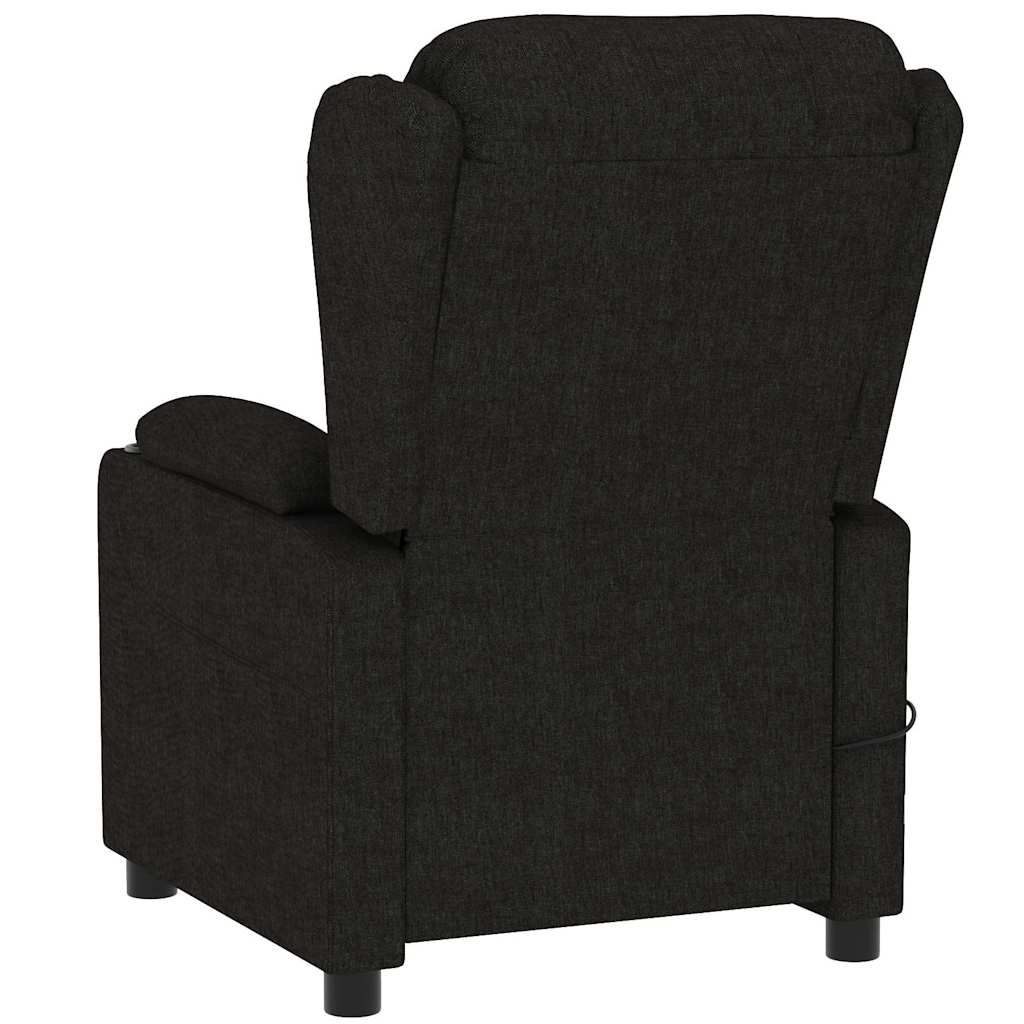 vidaXL Fotoliu de masaj electric rabatabil, negru, textil vidaXL Fotoliu de masaj electric rabatabil, negru, textil