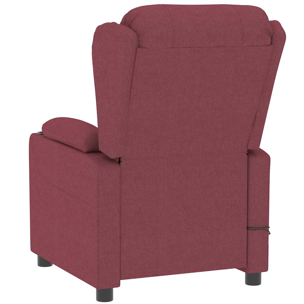 vidaXL Fotoliu de masaj electric rabatabil, roșu vin, textil vidaXL Fotoliu de masaj electric rabatabil, roșu vin, textil