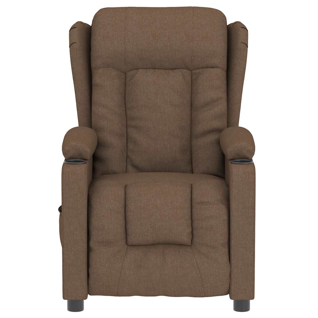 vidaXL Fotoliu de masaj electric, maro, material textil vidaXL Fotoliu de masaj electric, maro, material textil